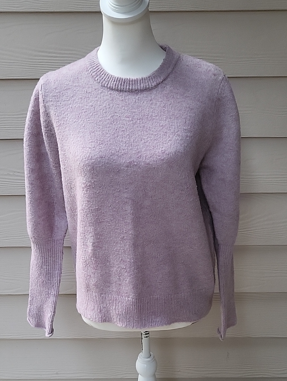 Anthropologie Soft Lilac Fuzzy Crewneck Sweater Size M